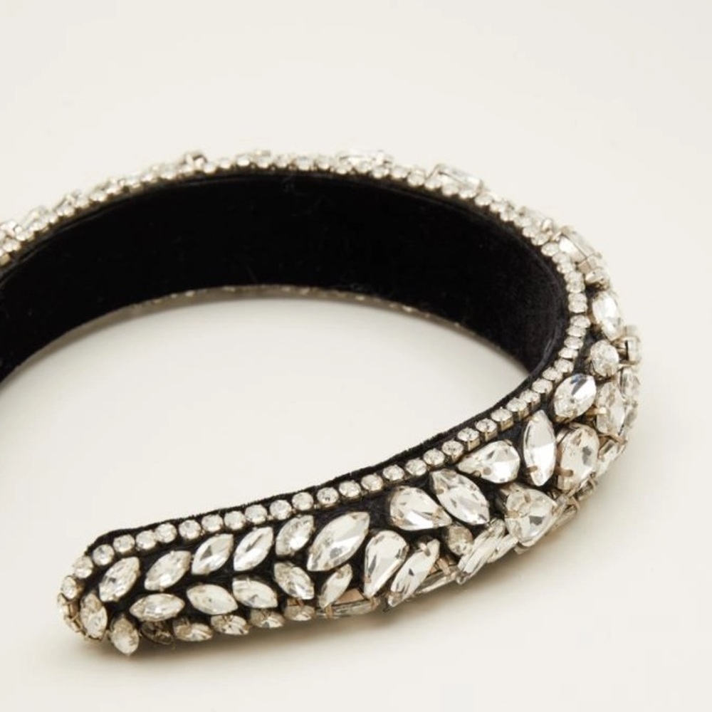 NWT Weekend Max Mara Label-cut Glass Rhinestones Headband Size:OS Winter/Holiday